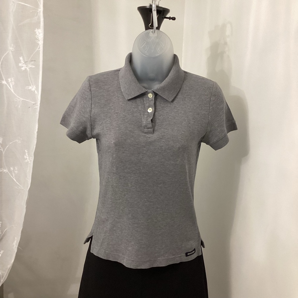 Abercrombie & Fitch Ladies Gray Short Sleeve Polo Shirt, Size Medium